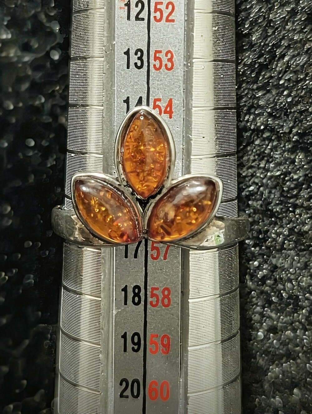 Multi stone Genuine Baltic Amber Ring - Picture 11 of 12